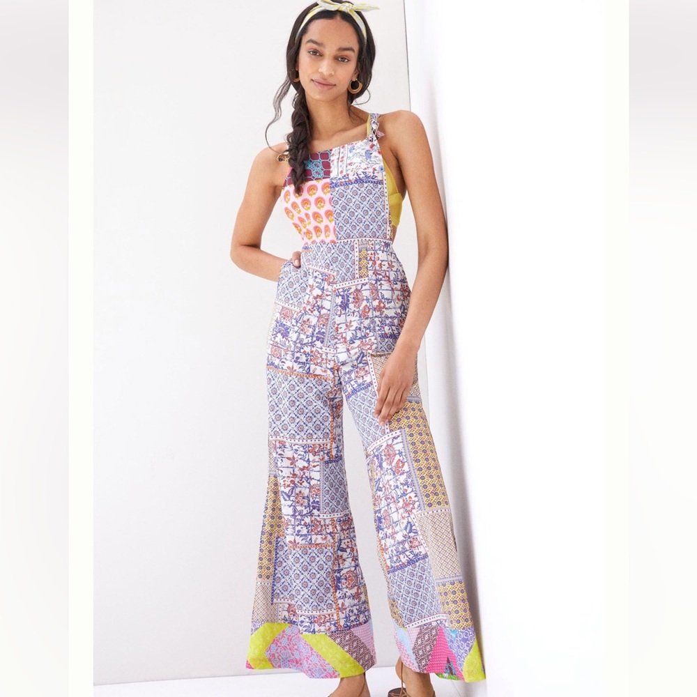 Patchwork Multicolor Jumpsuit Overalls